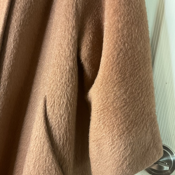 Vintage LILLI ANNE MadMen 1950 Wool Cashmere Camel MINK Coat M-L Swing Coat - Picture 5 of 11